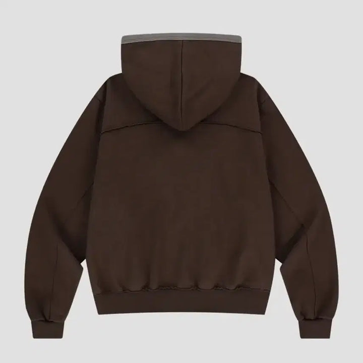 [BUNJANG] The Vinyl House Cut Off Hoodie Brown S / 더바이닐하우스 컷오프 후드집업 브라운 S