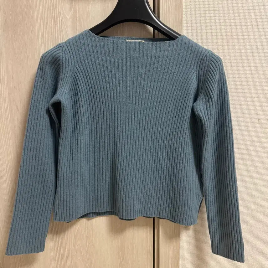 [BUNJANG] AURALEE Super Fine Wool Wide Rib Knit Sweater / [AURALEE] 오라리 슈퍼 파인 울 와이드 리브 니트 (블루그레이 /