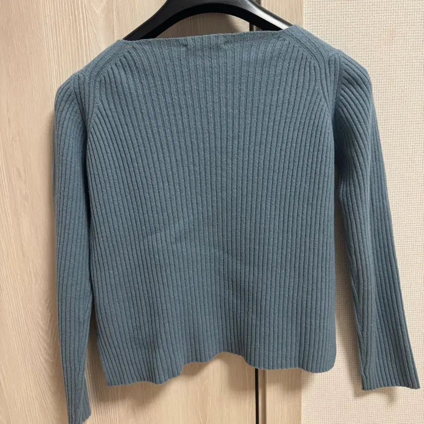 [BUNJANG] AURALEE Super Fine Wool Wide Rib Knit Sweater / [AURALEE] 오라리 슈퍼 파인 울 와이드 리브 니트 (블루그레이 /