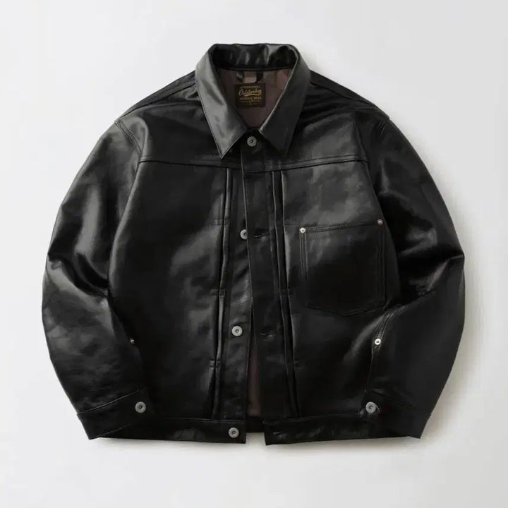 [SOLD OUT] (새상품)아웃스탠딩 티코어 카우하이드 자켓 블랙 L