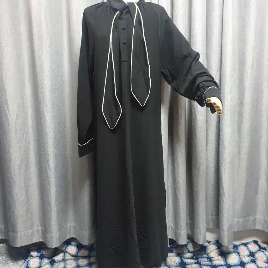 [BUNJANG] Black Maxi Dress / 타이 블랙 맥시원피스