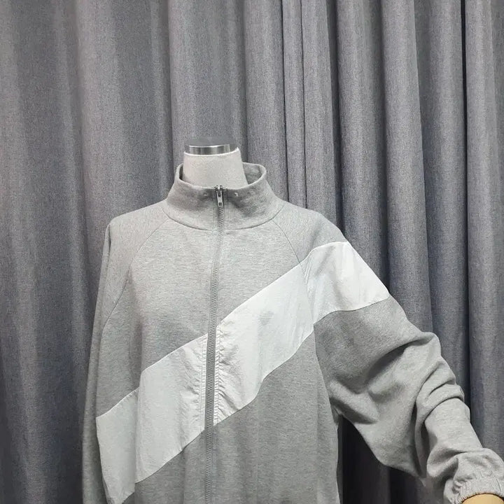 [BUNJANG] Woven Melange Zip-Up Jacket / 우븐배색 오버 멜란지 집업