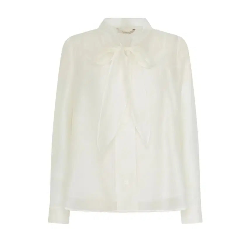 [SOLD OUT] 케네스레이디 리본타이 레이어드 블라우스 시스루 오간자