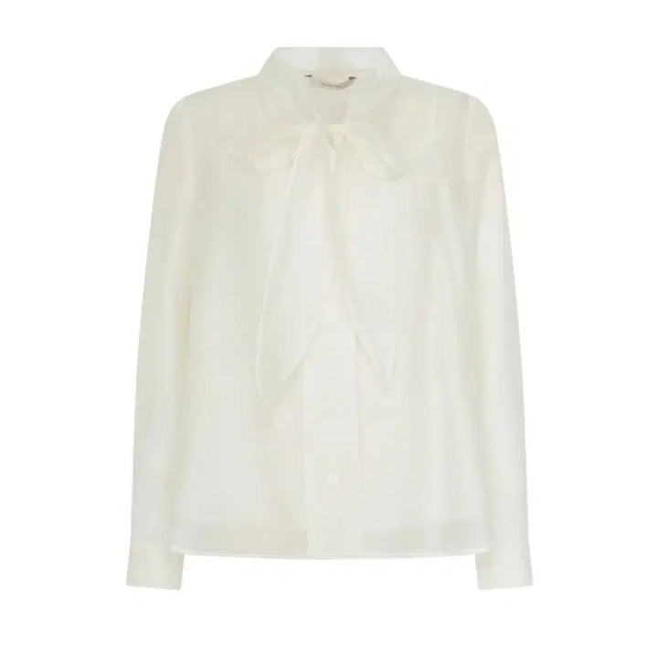[SOLD OUT] 케네스레이디 리본타이 레이어드 블라우스 시스루 오간자