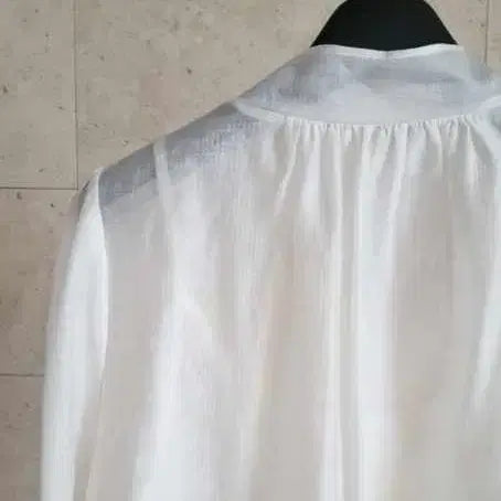 [SOLD OUT] 케네스레이디 리본타이 레이어드 블라우스 시스루 오간자