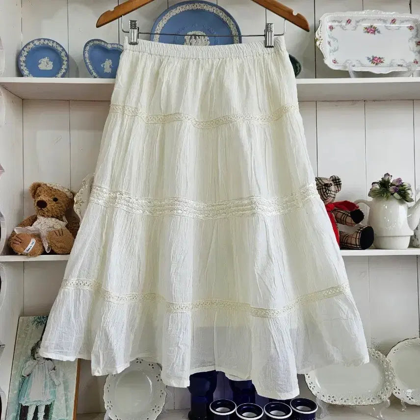 [BUNJANG] IORI Cotton Lace Ruffle Skirt / 코튼 레이스 캉캉 스커트