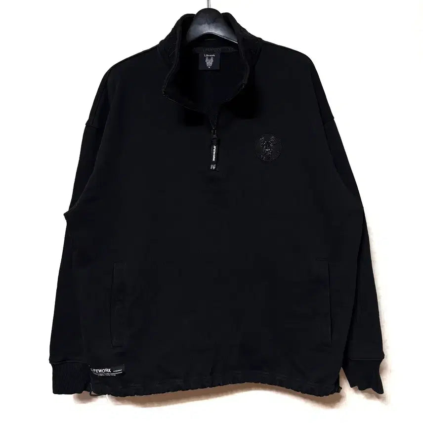 [BUNJANG] Life Work Half-Zip String Long Sleeve T-shirt / [M,95]라이프워크 반집업 스트링 긴팔티 하프넥 오버핏