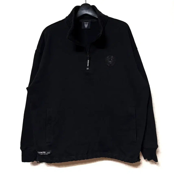 [BUNJANG] Life Work Half-Zip String Long Sleeve T-shirt / [M,95]라이프워크 반집업 스트링 긴팔티 하프넥 오버핏