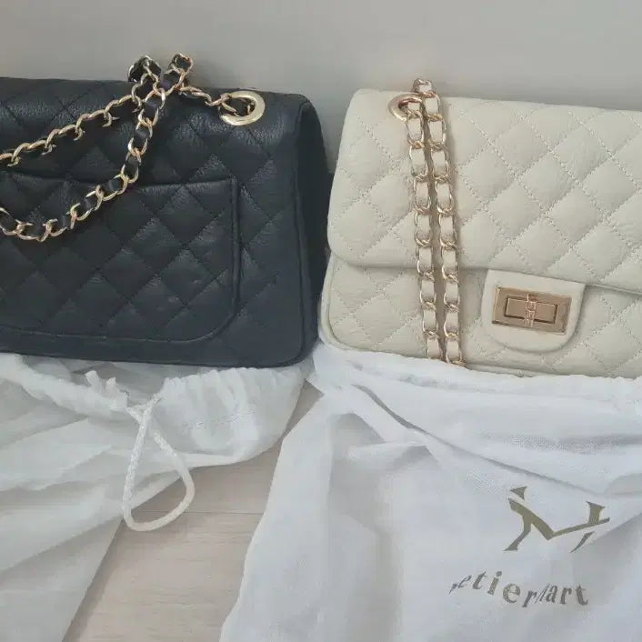[BUNJANG] Metier Hart Quilted Chain Bag / Metier Hart 퀼팅 체인백 (블랙/아이보리)새상품