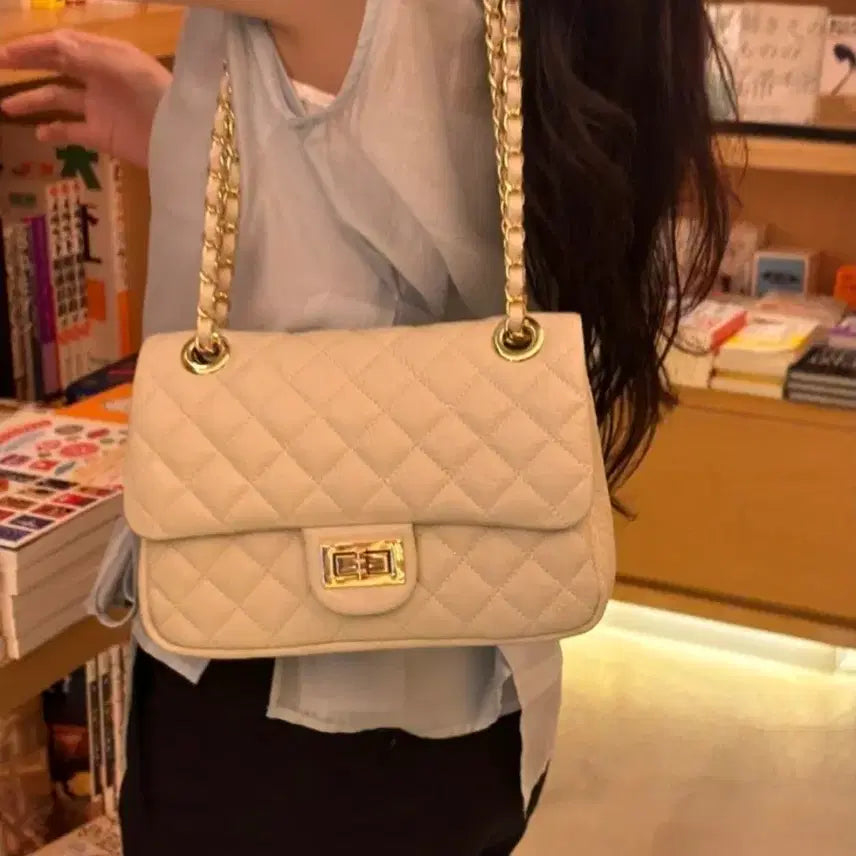 [BUNJANG] Metier Hart Quilted Chain Bag / Metier Hart 퀼팅 체인백 (블랙/아이보리)새상품