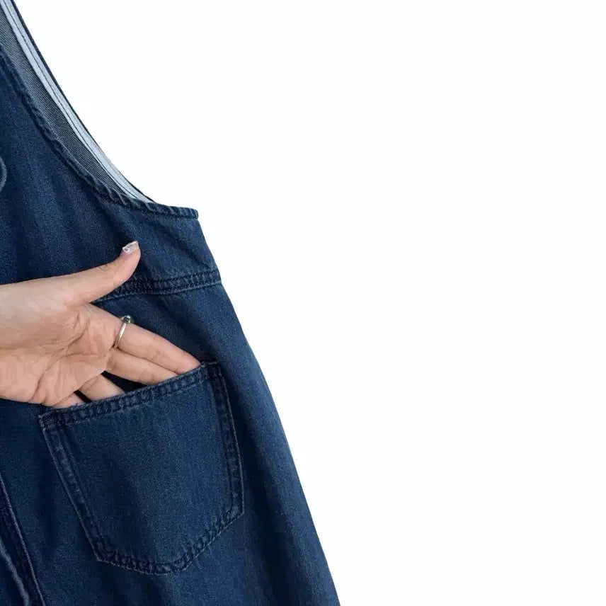 [BUNJANG] Denim Cotton Strap Jumpsuit / 교신안함)데님 코튼 스트랩 점프수트