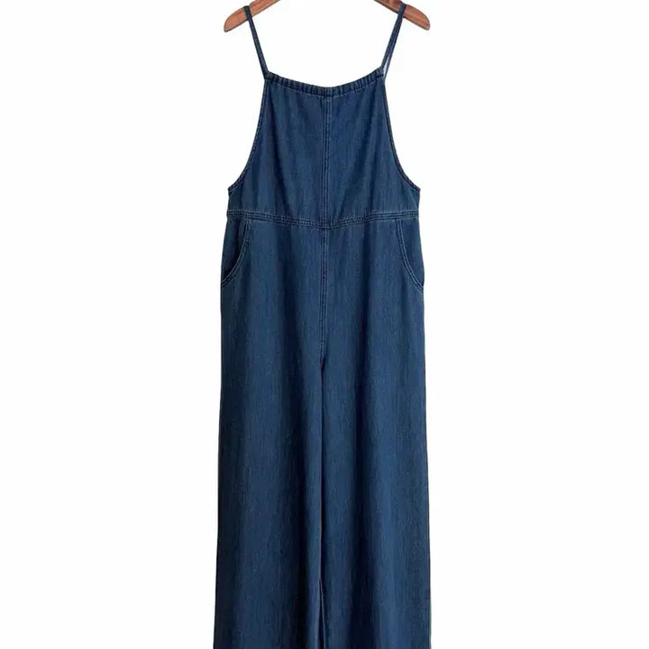 [BUNJANG] Denim Cotton Strap Jumpsuit / 교신안함)데님 코튼 스트랩 점프수트