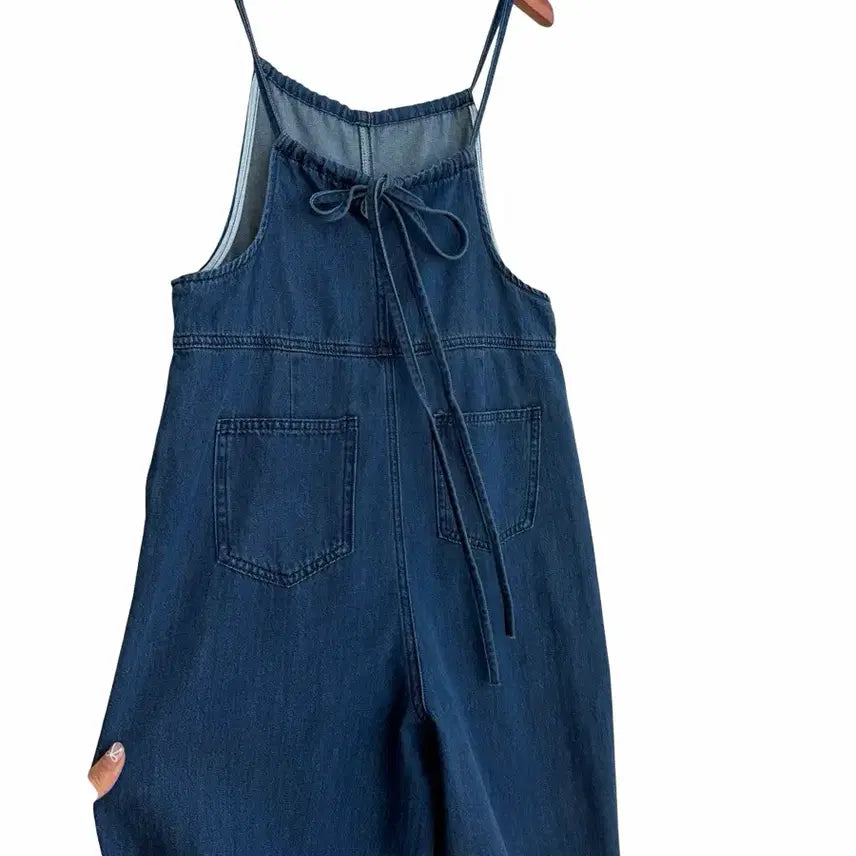 [BUNJANG] Denim Cotton Strap Jumpsuit / 교신안함)데님 코튼 스트랩 점프수트