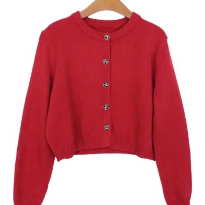 [BUNJANG] Red Crop Knit Cardigan + Black Frill See-through Cardigan / 레드 크롭 니트 가디건 + 블랙 프릴 시스루 가디건
