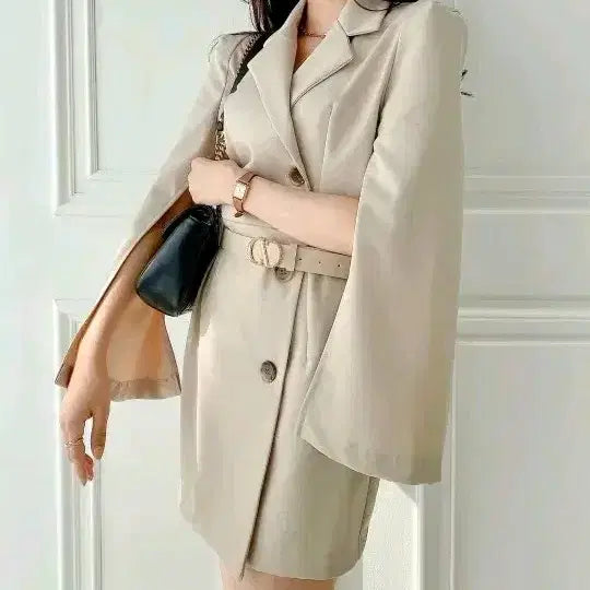 [BUNJANG] Mini Dress with Slit Sleeves / 절개소매자켓미니원피스