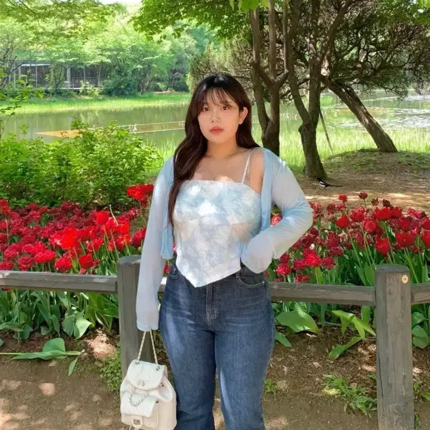 [BUNJANG] Daisy2L Water Print Tank Top / 데이지투엘 물나염 나시탑