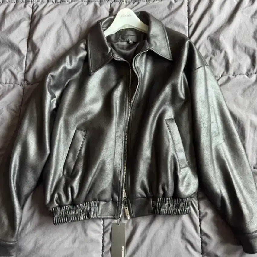 [BUNJANG] Black Leather Jacket / 블랙 레더 자켓