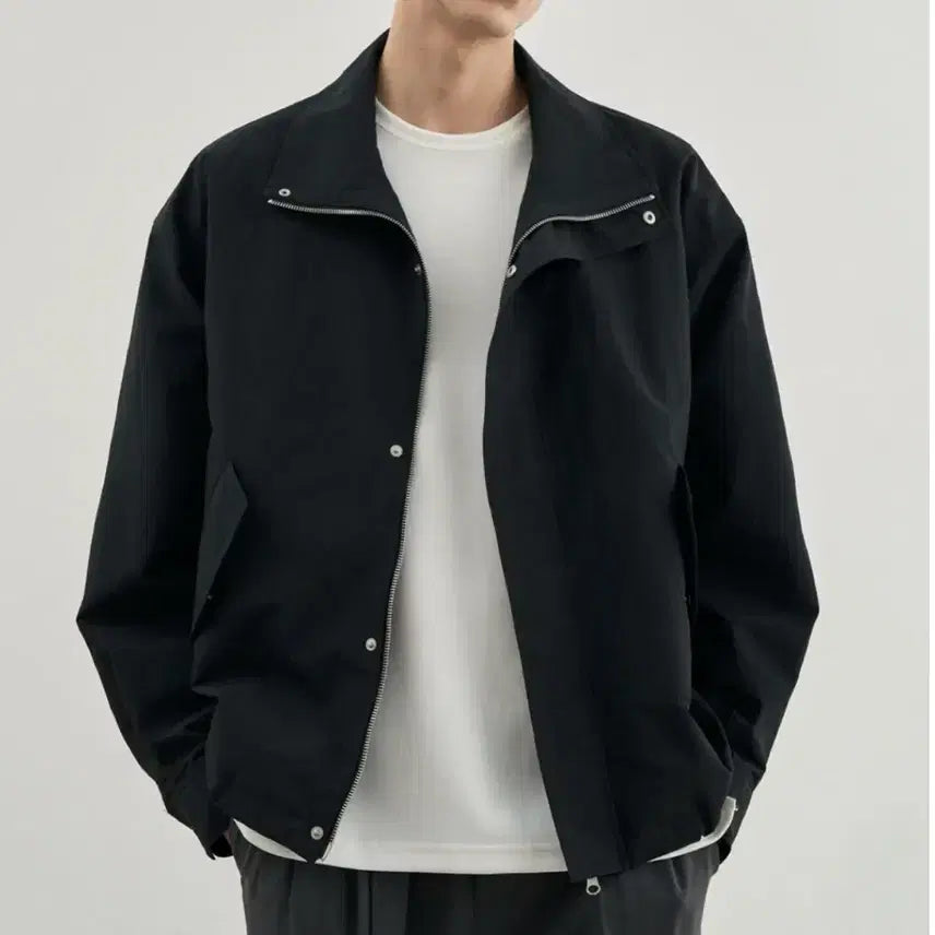 [SOLD OUT] [L,100]드로우핏 에센셜 윈드브레이커 우븐 집업 자켓 블랙