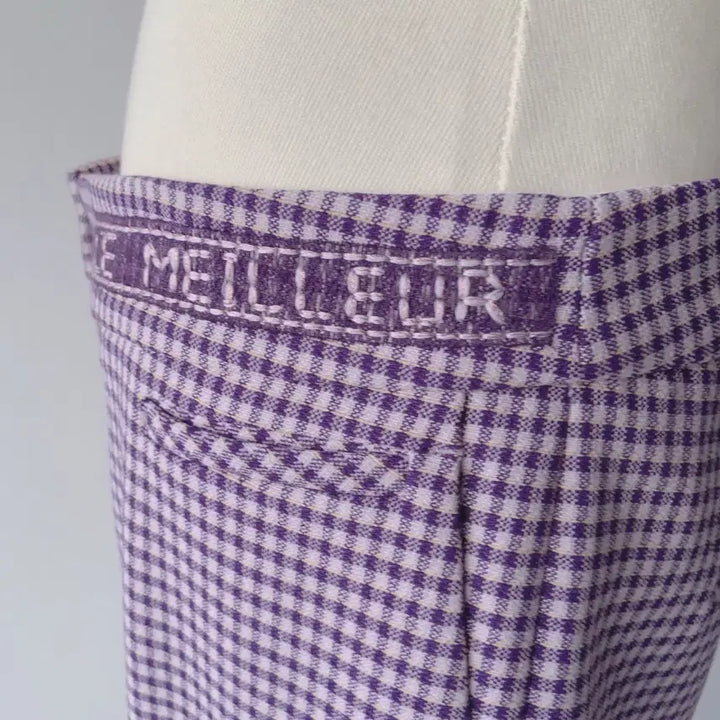 [BUNJANG] MINE Purple Check Pants / 26 마인 MINE 퍼플 체크 바지