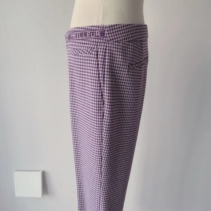 [BUNJANG] MINE Purple Check Pants / 26 마인 MINE 퍼플 체크 바지