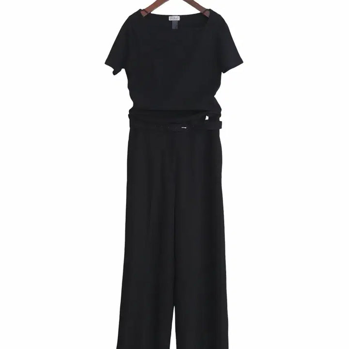 [SOLD OUT] 교신안함)사선 슬릿 반팔 티셔츠-블랙