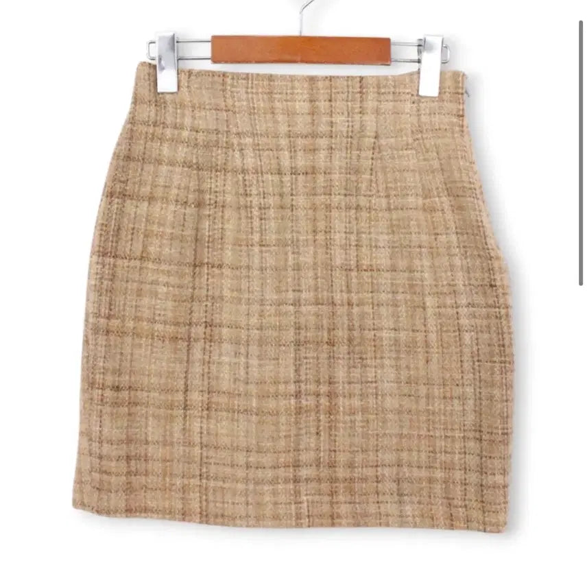 [BUNJANG] Multi-Color &amp; Beige Tweed Mini Skirt Set / 멀티 컬러 패턴 플레어 미니 스커트 + 베이지 체크 트위드 미니 스커트