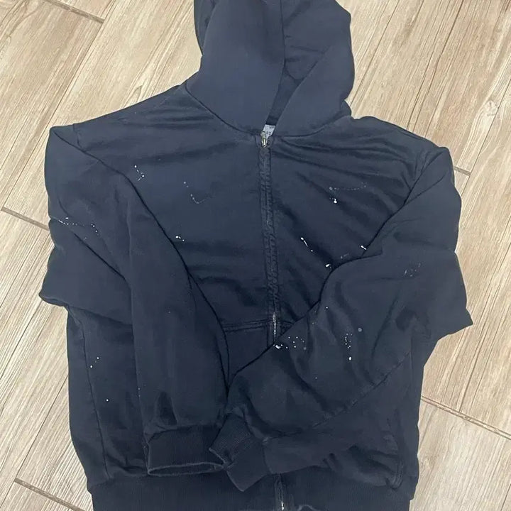 [SOLD OUT] 브라운야드 페인티드 후드 집업,블랙