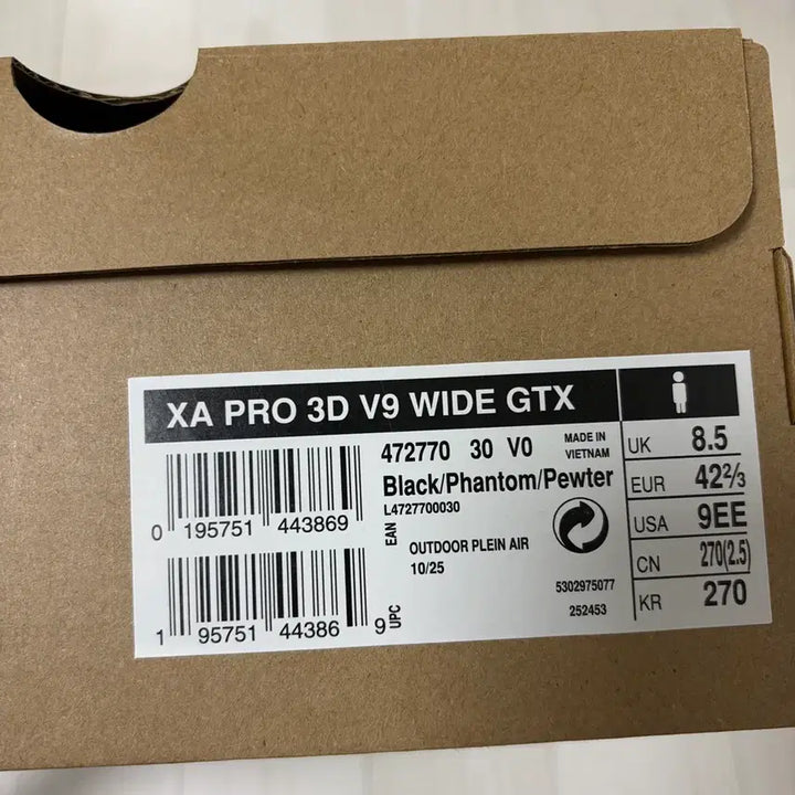 [SOLD OUT] (270)살로몬 XA PRO 3D V9 GTX WIDE BLACK