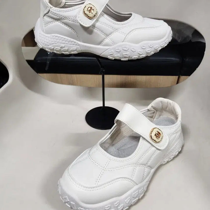 [BUNJANG] Comfortable Velcro Mary Jane Shoes / 완전편한 데일리슈즈! 벨크로 메리제인 컴포트 쿠션단화 블랙&amp;아이보리