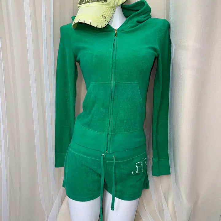 [BUNJANG] Juicy Couture Sequin Apple Green Velour Set / S Juicy Couture 스팽글 애플그린 셋업