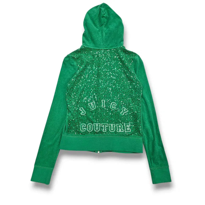 [BUNJANG] Juicy Couture Sequin Apple Green Velour Set / S Juicy Couture 스팽글 애플그린 셋업