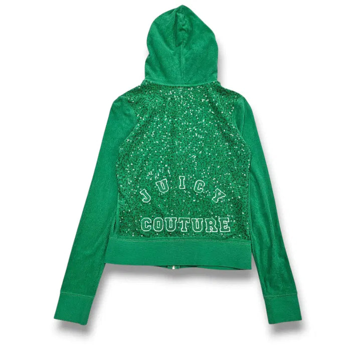 [BUNJANG] Juicy Couture Sequin Apple Green Velour Set / S Juicy Couture 스팽글 애플그린 셋업