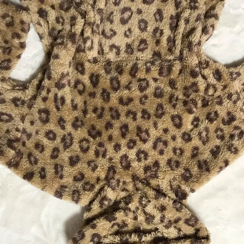 [BUNJANG] Nekomimi Leopard Hooded Sweatshirt Vintage Loungewear / 네코미미 레오파드 후드티 오네갸루 빈티지 홈웨어 룸웨어 후드집업 히메갸루