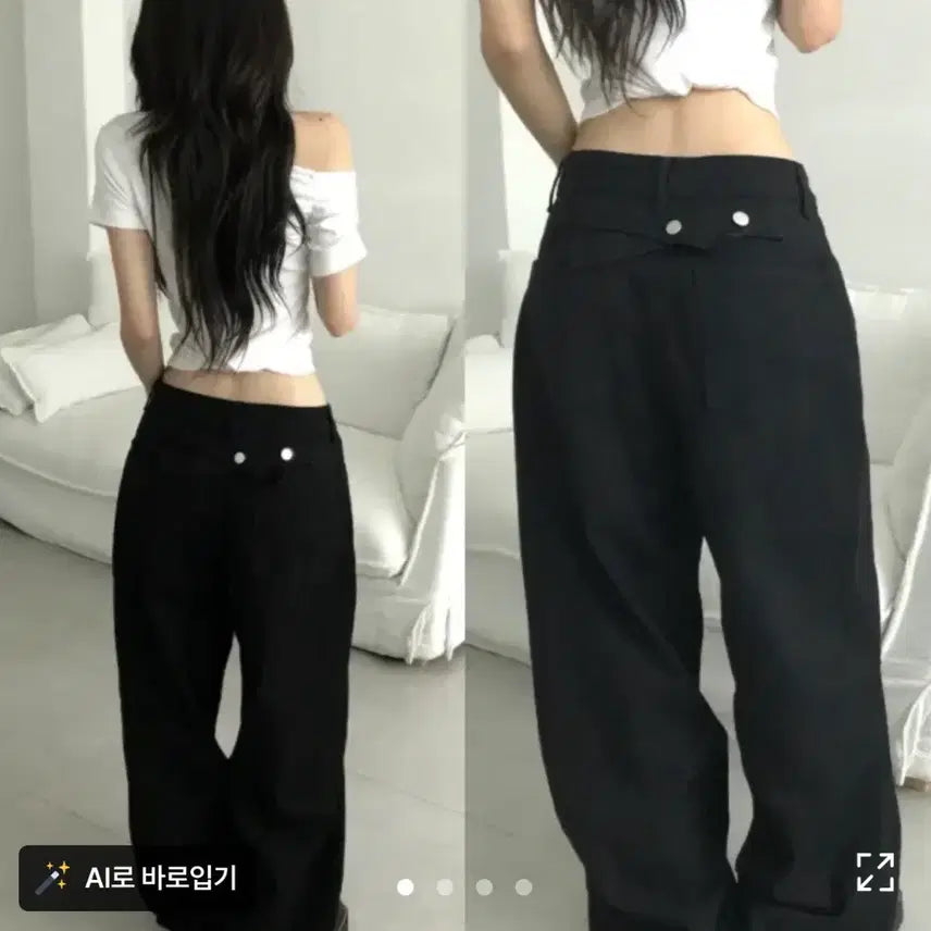 [SOLD OUT] 에이블리 디칸 백포인트 버클 와이드 코튼 팬츠