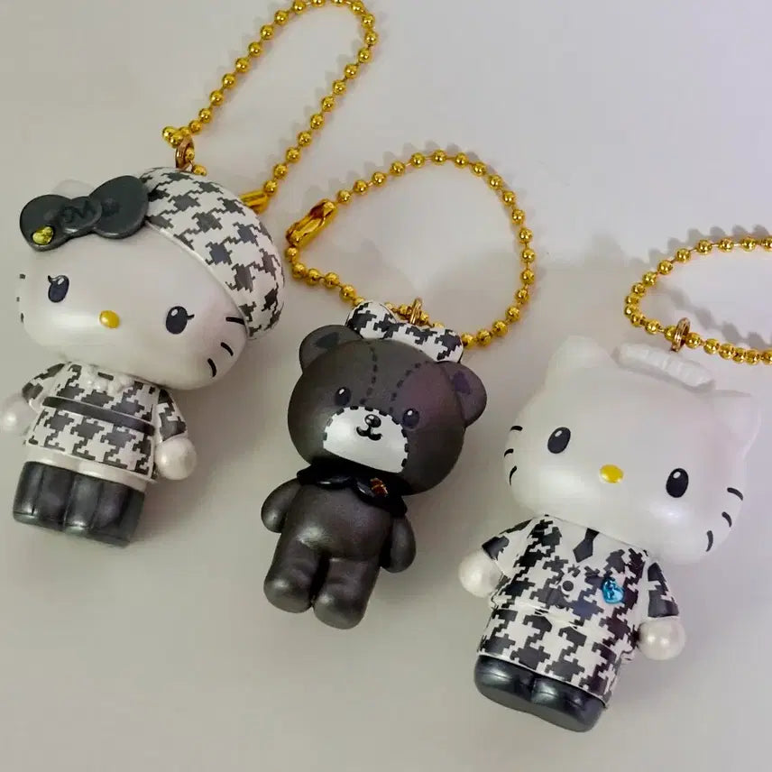 [BUNJANG] Hello Kitty 51st Anniversary Monokuro Keyring Bundle Set / 헬로키티 51주년 모노쿠로 키링 3종 일괄