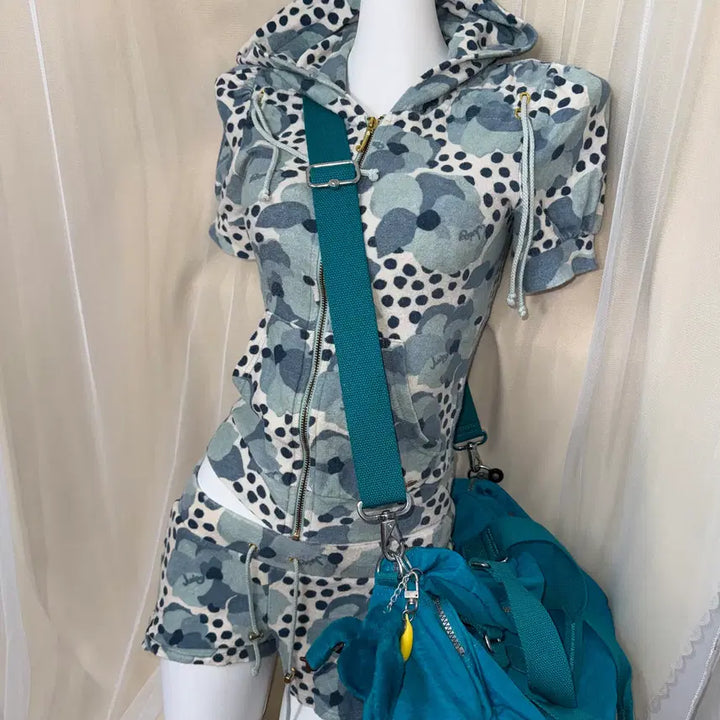 [BUNJANG] Juicy Couture Dot Short-Sleeved Sky Blue Set / S Juicy Couture 도트 반팔 스카이블루 셋업