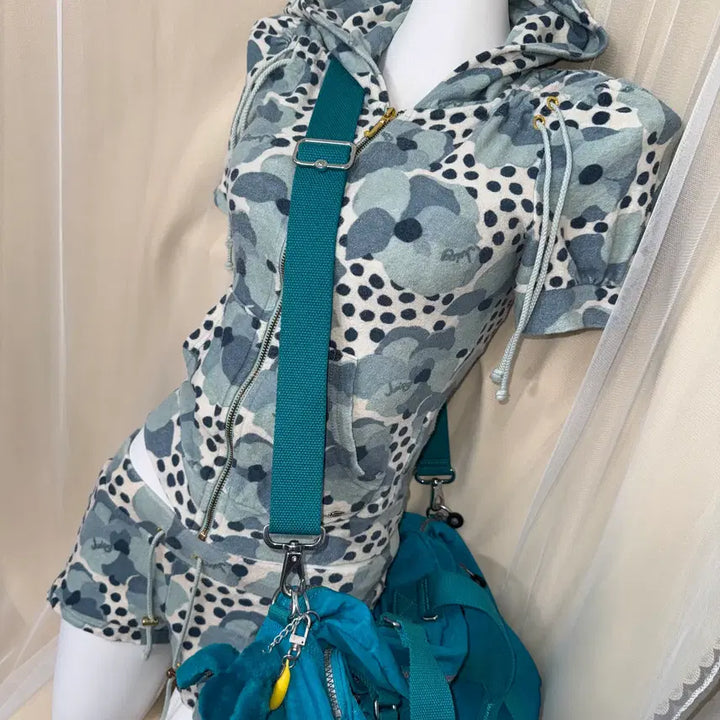 [BUNJANG] Juicy Couture Dot Short-Sleeved Sky Blue Set / S Juicy Couture 도트 반팔 스카이블루 셋업