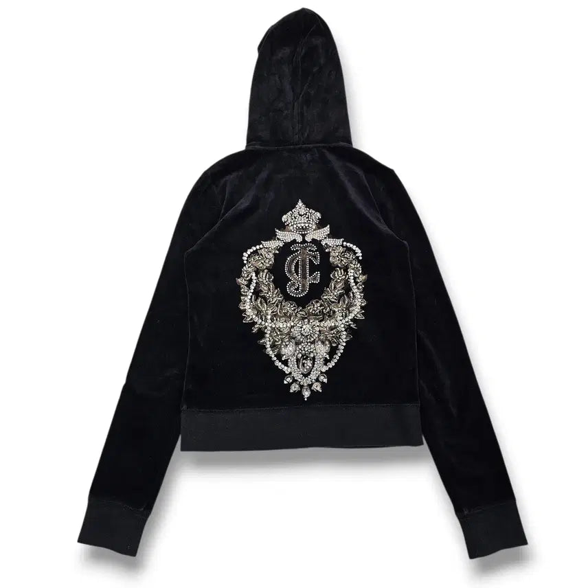 [BUNJANG] S Juicy Couture 벨벳 후드집업 블랙 / S Juicy Couture 벨벳 후드집업 블랙
