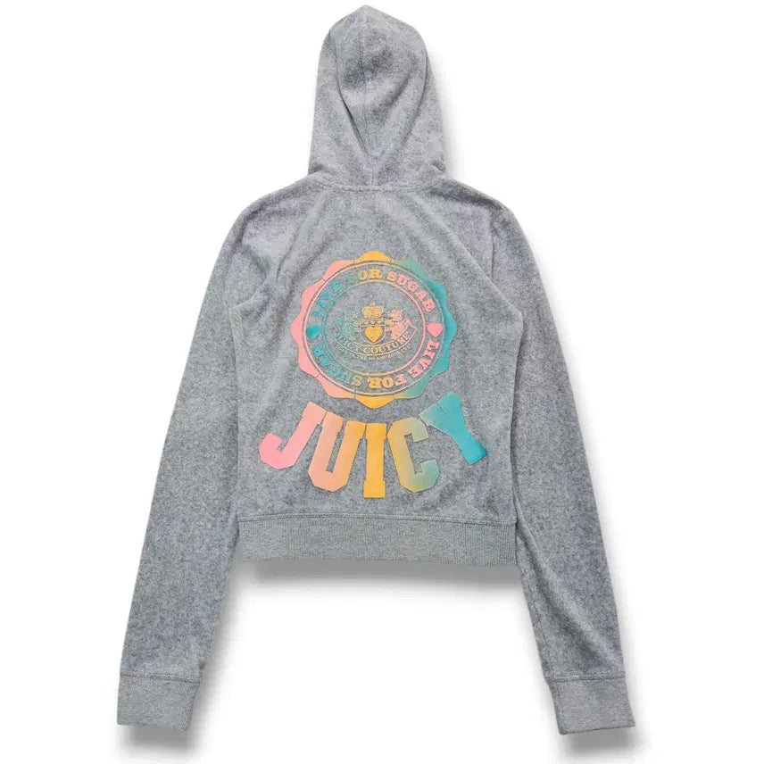 [BUNJANG] Juicy Couture Velvet Hoodie Zip-up Light Gray / S Juicy Couture 벨벳 후드집업 라이트 그레이
