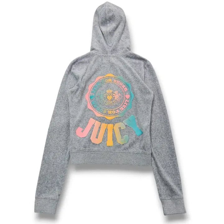 [BUNJANG] Juicy Couture Velvet Hoodie Zip-up Light Gray / S Juicy Couture 벨벳 후드집업 라이트 그레이