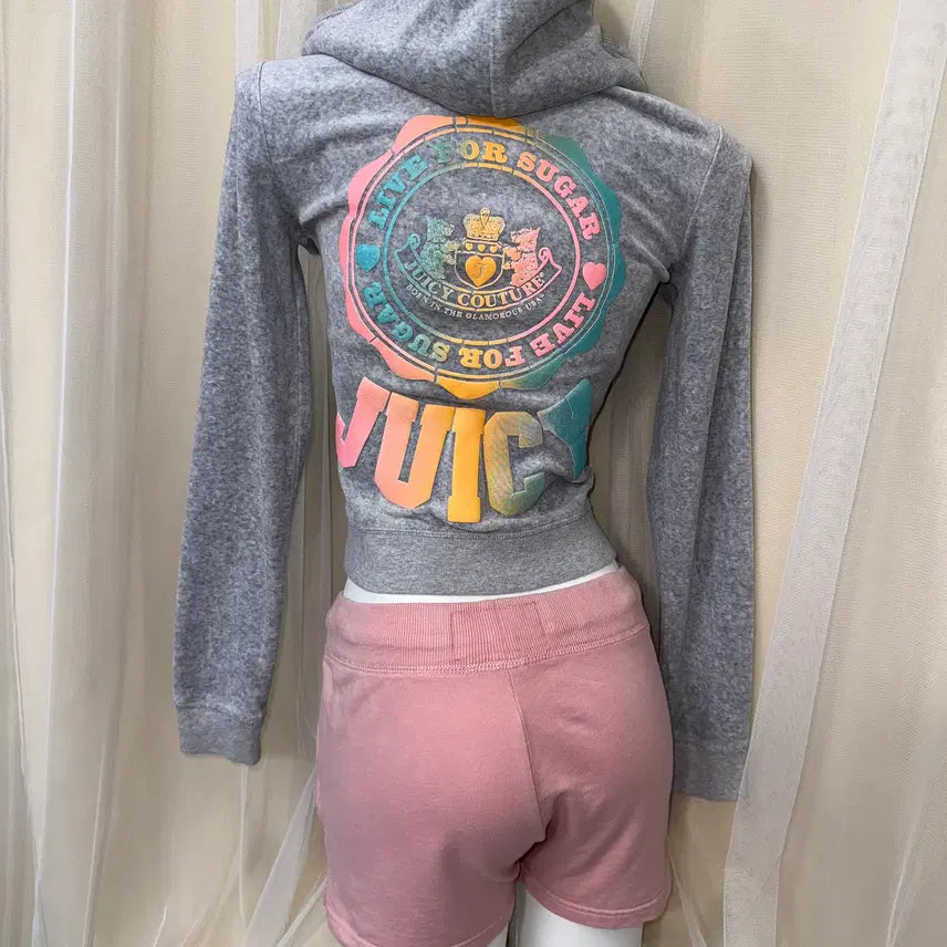 [BUNJANG] Juicy Couture Velvet Hoodie Zip-up Light Gray / S Juicy Couture 벨벳 후드집업 라이트 그레이