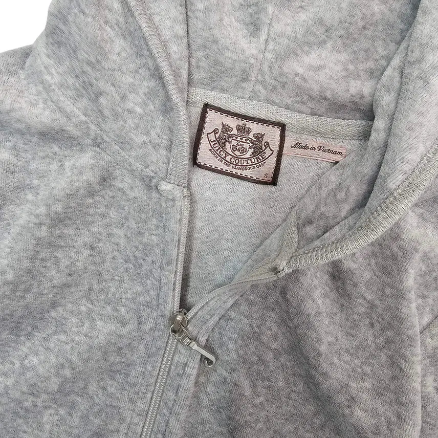 [BUNJANG] Juicy Couture Velvet Hoodie Zip-up Light Gray / S Juicy Couture 벨벳 후드집업 라이트 그레이