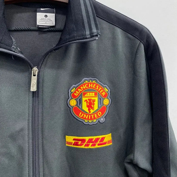 [BUNJANG] Nike Manchester United DHL Track Top Jersey / [M추천/표기L] 나이키 맨유 DHL 트랙탑 져지 회검 황금사이즈