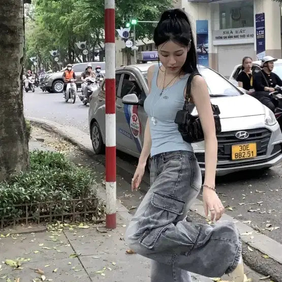 [BUNJANG] 카키포인트 카고 데님 khakipoint cargo denim gray / 카키포인트 카고 데님 khakipoint cargo denim gray