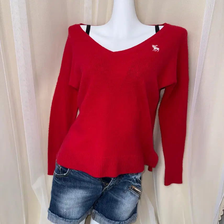[BUNJANG] S Abercrombie &amp; Fitch 브이넥 니트 스웨터 / S Abercrombie &amp; Fitch 브이넥 니트 스웨터
