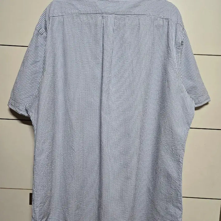 [SOLD OUT] 폴로 랄프로렌 남성 시어서커 블루 스트라이프 반팔셔츠(클레식핏 XL)