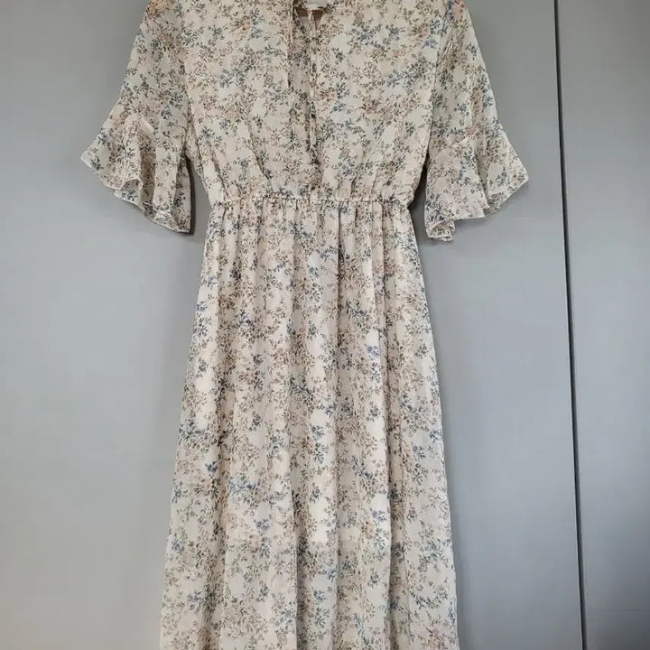 [BUNJANG] Floral Print Chiffon Long Dress / 플라워 쉬폰 롱 원피스