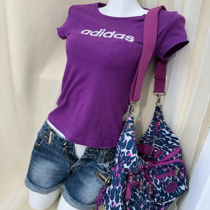 [BUNJANG] Adidas Glitter Logo Short Sleeve T-shirt / S ADIDAS 글리터 로고 반팔 티셔츠
