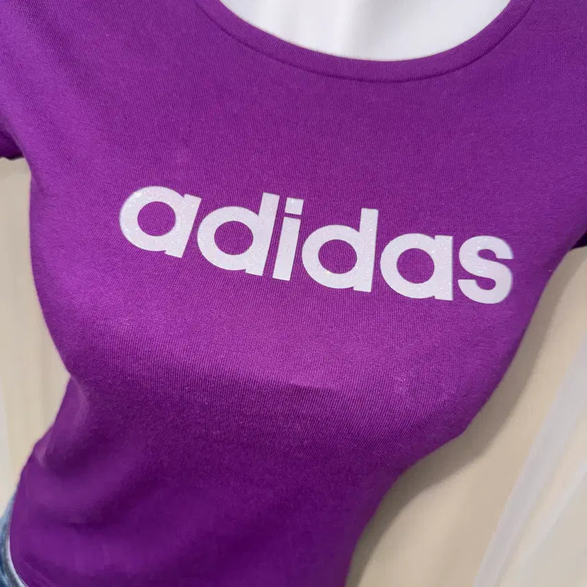 [BUNJANG] Adidas Glitter Logo Short Sleeve T-shirt / S ADIDAS 글리터 로고 반팔 티셔츠