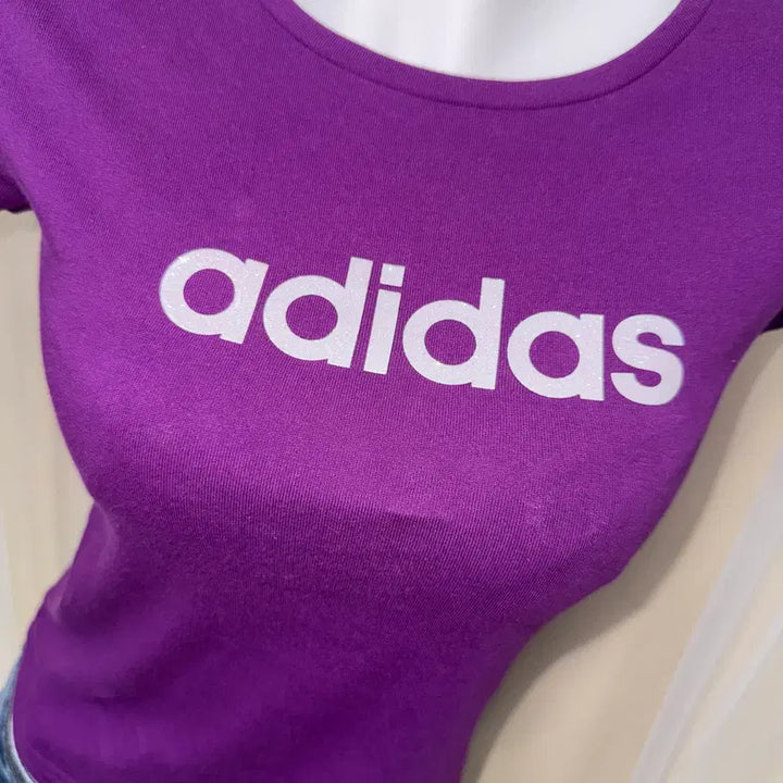 [BUNJANG] Adidas Glitter Logo Short Sleeve T-shirt / S ADIDAS 글리터 로고 반팔 티셔츠